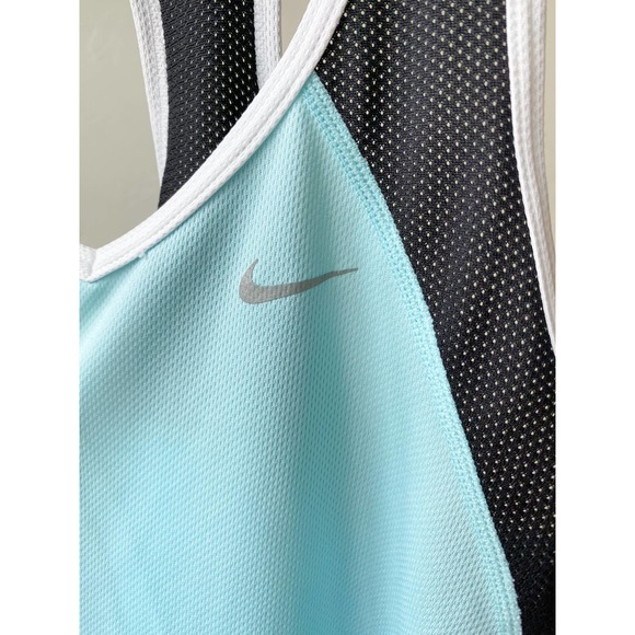 NIKE Women's Dri-FIT Blue/Black Colorblock Mesh Panel Racer Back Tank size XS - Picture 6 of 9